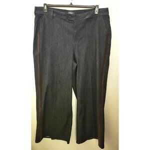 NYDJ Dark Wash Wide Leg Mona Jean with Contrast Side Stripe 20W NWOT